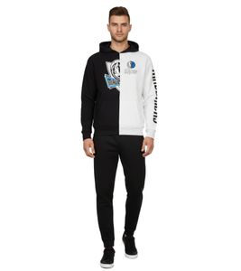 Sweat à capuche Hollister x NBA Dallas Mavericks pour homme, imprimé logo de l'équipe, 100 % coton, blanc/noir, réf. 322-221-1590-125
