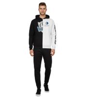 Hollister X NBA Dallas Mavericks Men's Hoodie with Team Logo Print, Cotton Pullover 322-221-1590-125, White/Black