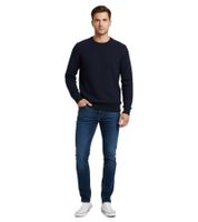 Semplice maglione da uomo ESPRIT, girocollo, pullover in cotone, blu scuro