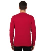 Stylish Men's V-Neck Knit Sweater, Premium Cotton, 143-002 Red