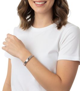 Paul Hewitt Damen Armband mit Signum Koordinaten Echtleder-Armreif Arm-Schmuck Edelstahl-Armreif PH-FSC-S-N Beige