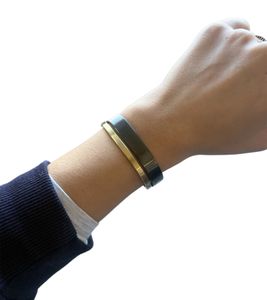 Calvin Klein Women's Two-Tone Bangle Set, Stainless Steel Bracelet, Jewelry KJ06JD2101, Dark Gray/Gold