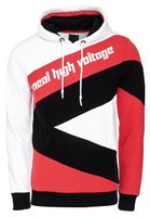 Sudadera deportiva con capucha para hombre en estilo color block, jersey con capucha, jersey 4727, blanco/rojo/negro