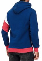 Sudadera deportiva con capucha para hombre en estilo con bloques de color, suéter con capucha 4727 Azul marino/Blanco/Rojo