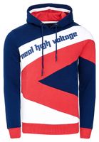 Sudadera deportiva con capucha para hombre en estilo con bloques de color, suéter con capucha 4727 Azul marino/Blanco/Rojo