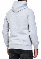 Trendy men's hooded pullover with side zipper, hoodie sweater 7006 grey melange