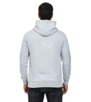 Trendy men's hooded pullover with side zipper, hoodie sweater 7006 grey melange