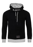 Striking men's hooded pullover with a modern cut, Hoodie Sweater 9325 Black