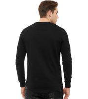 Sudadera urbana para hombre con diseño de mangas acanaladas, jersey 19056, color negro