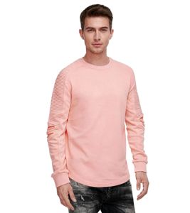 Sweat-shirt homme Urban à manches côtelées, pull-over 19056, rose