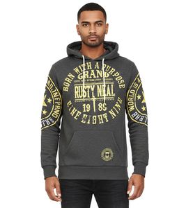 Sweat à capuche polyvalent pour homme avec imprimés de marque tendance. Sweat à capuche 19078 Anthracite