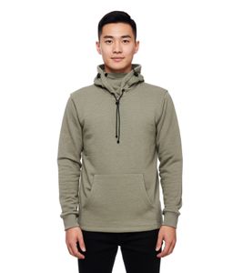 Felpa con cappuccio da uomo alla moda con mascherina integrata. Felpa con cappuccio 19139 Khaki Melange