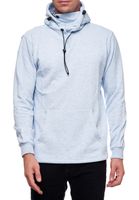 Felpa con cappuccio da uomo alla moda con mascherina integrata, pullover con cappuccio 19139, blu melange