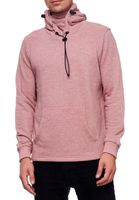Felpa con cappuccio da uomo alla moda con mascherina integrata, pullover con cappuccio 19139, rosso mélange