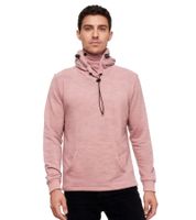 Felpa con cappuccio da uomo alla moda con mascherina integrata, pullover con cappuccio 19139, rosso mélange