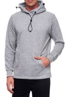 Felpa con cappuccio da uomo alla moda con mascherina integrata. Felpa con cappuccio 19139 Grigio Melange