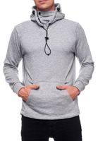 Felpa con cappuccio da uomo alla moda con mascherina integrata. Felpa con cappuccio 19139 Grigio Melange