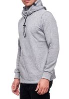 Felpa con cappuccio da uomo alla moda con mascherina integrata. Felpa con cappuccio 19139 Grigio Melange