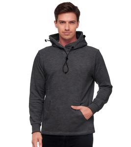 Felpa con cappuccio alla moda per uomo con mascherina integrata. Felpa con cappuccio 19139 Antracite Melange