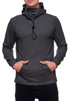 Felpa con cappuccio alla moda per uomo con mascherina integrata. Felpa con cappuccio 19139 Antracite Melange