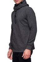 Felpa con cappuccio alla moda per uomo con mascherina integrata. Felpa con cappuccio 19139 Antracite Melange