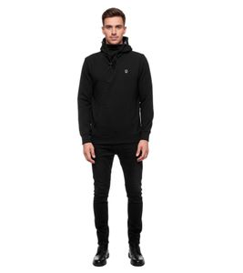 Felpa sportiva da uomo con cappuccio alla moda, maglione, pullover con cappuccio 19140, nero