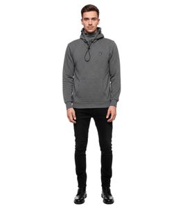 Men's sporty hoodie with a cool hood, sweater, hooded pullover 19140, anthracite
