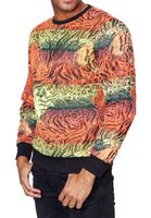 Exciting men's sweatshirt in a trendy tiger design, crew neck pullover sweater 19142 red