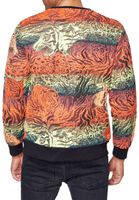 Exciting men's sweatshirt in a trendy tiger design, crew neck pullover sweater 19142 red