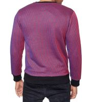 Maglione girocollo da uomo alla moda con grande stampa di tigre e motivo a righe. Maglione/Felpa 19143 Rosso