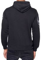 Cool men's hoodie, hooded pullover with rock print, sweater/sweatshirt 19148, black