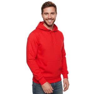 Comodo pullover con cappuccio da uomo dalla vestibilità regolare, felpa con cappuccio 19161, rosso