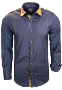 Camicia moderna a maniche lunghe da uomo con cuciture a contrasto, camicia business, camicia casual, taglia 76, antracite