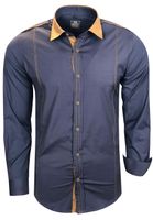 Camisa moderna de manga larga para hombre con costuras en contraste, camisa de negocios, camisa casual, talla 76, antracita
