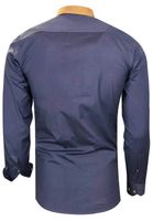 Camisa moderna de manga larga para hombre con costuras en contraste, camisa de negocios, camisa casual, talla 76, antracita