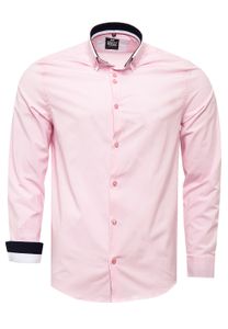 Camicia alla moda con bottoni per uomo, camicia casual a maniche lunghe, taglia 80, rosa