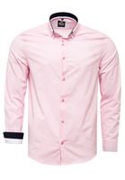 Camicia alla moda con bottoni per uomo, camicia casual a maniche lunghe, taglia 80, rosa
