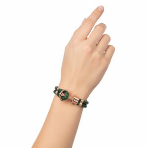 Pulsera Paul Hewitt para mujer con cierre de ancla, brazalete de cuero genuino, pulsera de acero inoxidable PH-PH-L-R-G verde