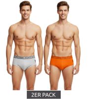 Confezione da 2 slip da uomo U.S. POLO ASSN. Premium, intimo sostenibile, 180 g/m², 134 68263 53696 501 Arancione/Grigio Melange