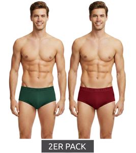 Pack de 2 calzoncillos U.S. POLO ASSN. Premium para hombre, ropa interior sostenible, 180 g/m², 134 68263 53696 502, verde oscuro/rojo vino
