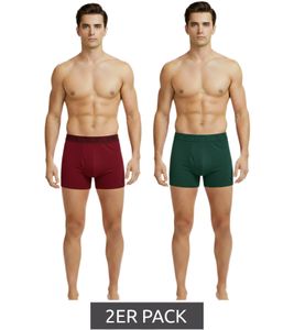 Lot de 2 boxers homme U.S. POLO ASSN. Premium, sous-vêtements éco-responsables, 180 g/m², 134 68262 53696 502, Vert foncé/Bordeaux