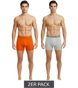 Lot de 2 boxers homme U.S. POLO ASSN. Premium, sous-vêtements éco-responsables, 180 g/m², 134 68262 53696 501, orange/gris chiné