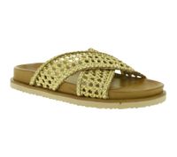 modische INUOVO Damen Echtleder-Pantoletten mit flexibler Laufsohle Schlupf-Schuhe 396052 Braun