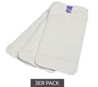 3-Pack Bambino Mio Baby Toddler Absorbent Insert with Stay-Dry Top Layer, Reusable Cloth Diaper Insert, White