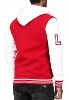 Lässige Sweat-Jacke für Herren im College-Style Kapuzen-Pullover Sweater 6876 in Rot/Weiß, Blau/Weiß oder Weiß/Schwarz