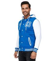 Lässige Sweat-Jacke für Herren im College-Style Kapuzen-Pullover Sweater 6876 in Rot/Weiß, Blau/Weiß oder Weiß/Schwarz