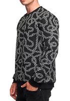 Ausgefallenes Sweatshirt für Herren mit Muster im Ketten-Design Rundhals-Pullover 19141 in Schwarz oder Gelb