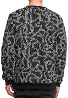 Ausgefallenes Sweatshirt für Herren mit Muster im Ketten-Design Rundhals-Pullover 19141 in Schwarz oder Gelb