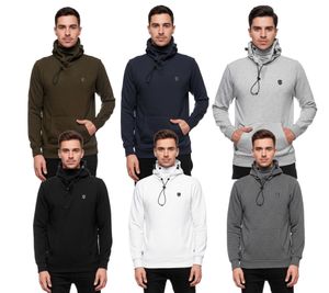 Felpa sportiva da uomo con cappuccio, 19140, disponibile in nero, kaki, grigio, blu e bianco.