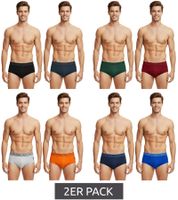 2er Pack U.S. POLO ASSN. Premium Herren Slips Unterhose nachhaltige Unterwäsche 180 g/m² 134 68263 53696 in Grau/Schwarz, Blau/Navy, Grün/Rot, Orange/Grau